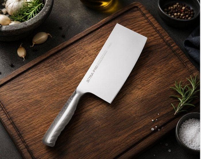 SITRA-PRO - Keukenmes - Cleaver - Professioneel Chinees, Antiquités & Art, Antiquités | Ustensiles de cuisine