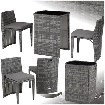Aluminium wicker bistroset Hamburg - grijs, Tuin en Terras, Tuinsets en Loungesets, Verzenden, Nieuw