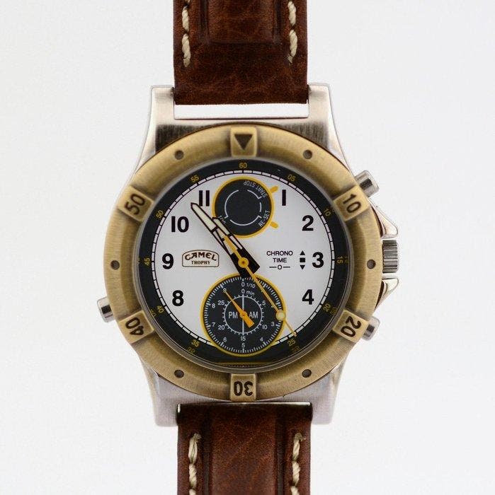 Camel Trophy - Multi-Function Chronograph - Bronze Bezel -, Handtassen en Accessoires, Horloges | Heren