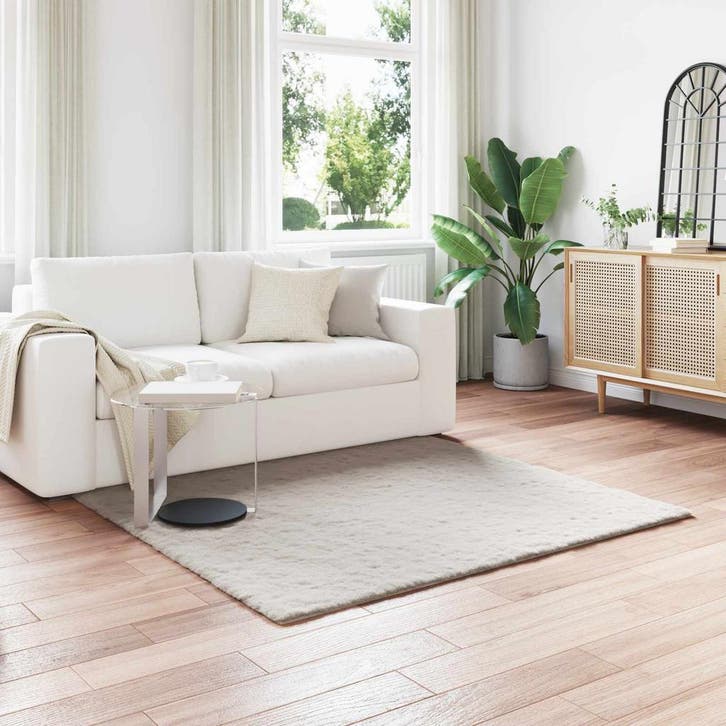 vidaXL Antislip vloerkleed van imitatie konijnenbont OLITE, Maison & Meubles, Ameublement | Tapis & Moquettes, Envoi