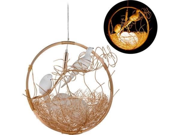 Veiling - Pendellamp vogelnest hanglamp vogel 2-lichts, Huis en Inrichting, Lampen | Hanglampen