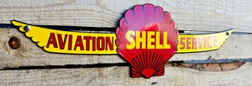 Vintage Shell Aviation emaille bord uitgesneden, Verzamelen, Verzenden, Nieuw