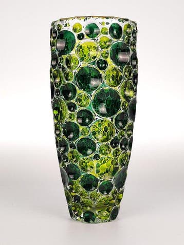 Vaas - Kristal, Emaille - Groen n goud Lisboa