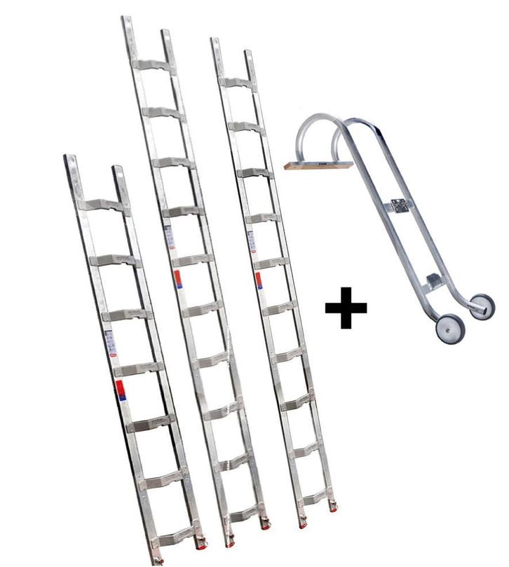 Altrex dakladderset met nokhaak 8m, Bricolage & Construction, Échelles & Escaliers, Enlèvement ou Envoi