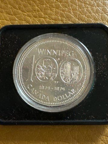 Canada. 1 Dollar 1974 Winnipeg - 23,32g mit BOX (Zonder
