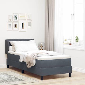 vidaXL Boxspring bed met hoofdeinde Donkergrijs 80 x 200 cm, Verzenden