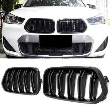 Sportieve Grille geschikt voor BMW X2 F39 dubbele spijl glan, Verzenden, Nieuw