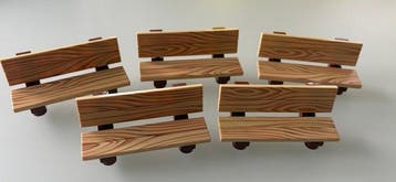 Lego Stenen - Lego city bankjes 10 stuks custom printed hout, Nieuw