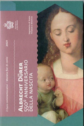 San Marino. 2 Euro 2021 Caravaggio + Durer (2 monnaies)
