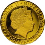 Niue. 2 Dollars 2017 Brown Bear (Au.999) - with original