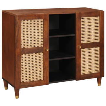 vidaXL Dressoir Bruin 90 x 33,5 x 75 cm Massief Mango Hout, Maison & Meubles, Verzenden