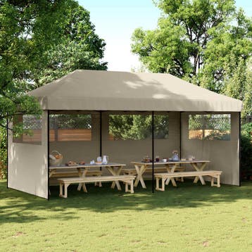 vidaXL Partytent 292 x 580 x 315 cm Taupe Oxford Stof, Verzenden, Nieuw