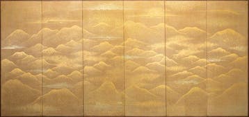 Bybu kamerscherm - Papier, Hout, Goudstof - Een verfijnd