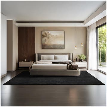 Kortpolig vloerkleed Soft Zone - 200 x 290 cm, zwart, Verzenden, Nieuw