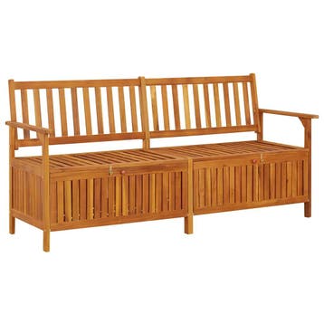 vidaXL Opbergbankje met kussen 170 cm massief acaciahout, Verzenden, Nieuw