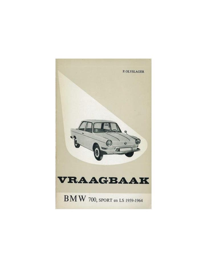 1959 - 1964 BMW 700 SPORT LS VRAAGBAAK NEDERLANDS, Auto diversen, Handleidingen en Instructieboekjes