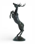 sculptuur, Graceful Jumping Deer - 51 cm - Brons, Marmer