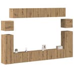 vidaXL 8-delig Tv-meubelset wandmontage bewerkt hout, Verzenden