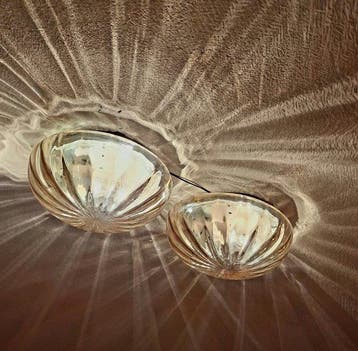 Plafondlamp (2) - Set (2) mid-eeuwse wand- en plafondlampen