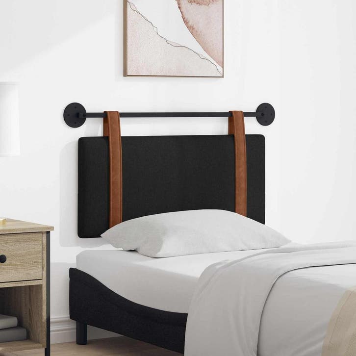 vidaXL Hangend hoofdbord Zwart Antiek PU, Huis en Inrichting, Slaapkamer | Bedden, Nieuw, Verzenden