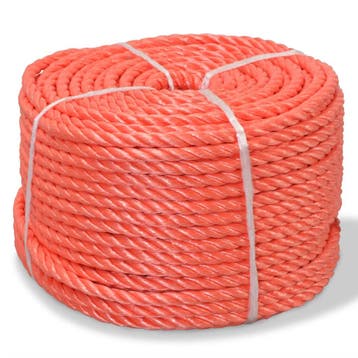 vidaXL Touw gedraaid 12 mm 500 m polypropyleen oranje, Verzenden