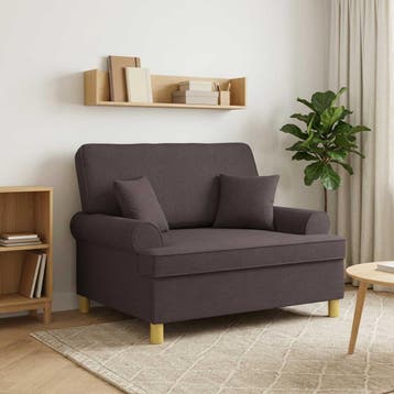 vidaXL XXL fauteuil met kussens Donkerbruin Stof, Verzenden, Nieuw