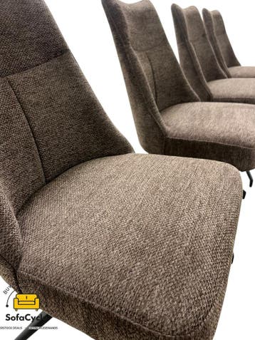 Eetkamerstoelen set van 4 bruin met draaifunctie – overstock, Huis en Inrichting, Verzenden, Nieuw