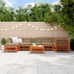 vidaXL Tuin loungeset 8 pcs Waskleur Bruin Massief, Tuin en Terras, Verzenden, Nieuw, Loungeset