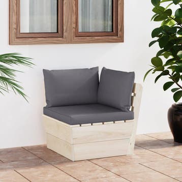 vidaXL Tuinhoekbank met kussens pallet geïmpregneerd, Verzenden, Nieuw