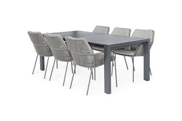 Suns Punta 6-persoons dining set antraciet met uitschuifbare, Nieuw