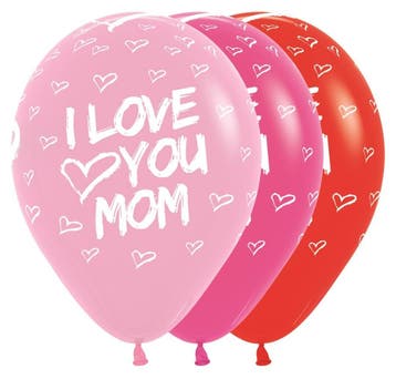 Ballonnen I Love You Mom Mix 30cm 25st, Verzenden