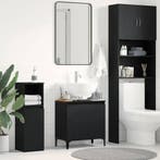 vidaXL Wastafel kabinet voor de badkamer Zwart Eiken 58 x 33, Verzenden, Nieuw
