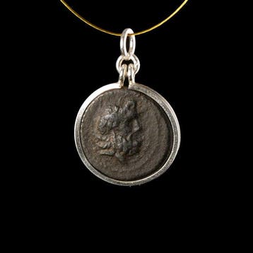 Oud-Grieks Coin pendant, oud-Griekse munt Zeus en de