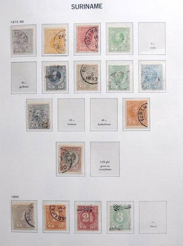 Suriname - Collection 1873/1975 dans un album DAVO, Gestempeld