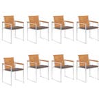 vidaXL Tuinstoelen 8 st met kussens massief acaciahout, Tuin en Terras, Tuinstoelen, Verzenden, Nieuw