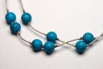 Turquoise - 925 zilver - Blauwe Turkoois - Halsketting