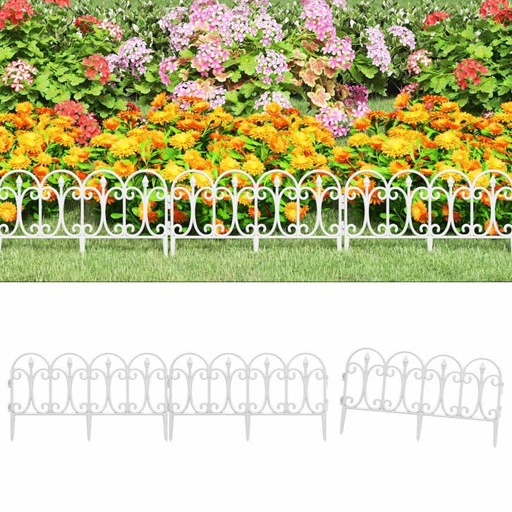 vidaXL Gazonranden 17 st 10 m polypropeen wit, Tuin en Terras, Bielzen en Borduren, Nieuw, Verzenden