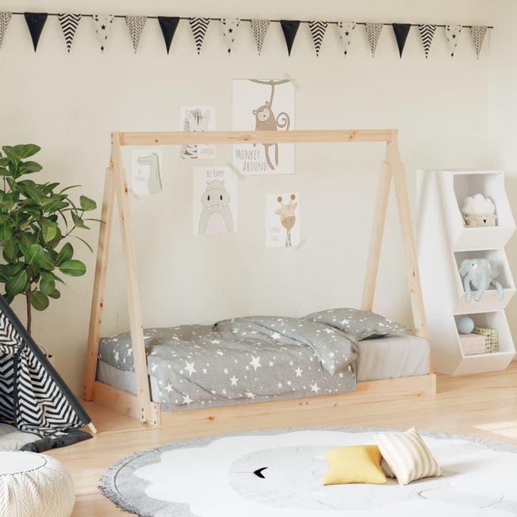 vidaXL Kinderbedframe 70x140 cm massief grenenhout, Enfants & Bébés, Chambre d'enfant | Lits, Envoi