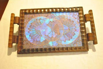 Decoratief dienblad - Blauwe Morpho-vlinder vleugeldienblad