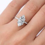 Bague de fiançailles - 14 carats Or blanc - 3.04ct. tw.