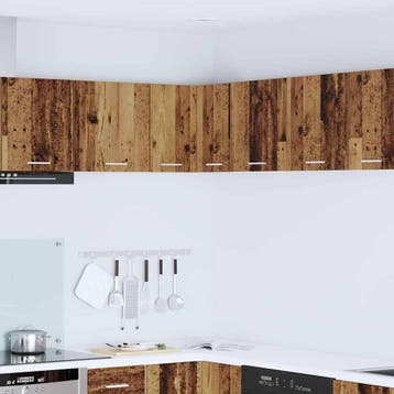 vidaXL Hangkast Oud Hout en Wit 57 x 57 x 40 cm Bewerkt hout, Verzenden