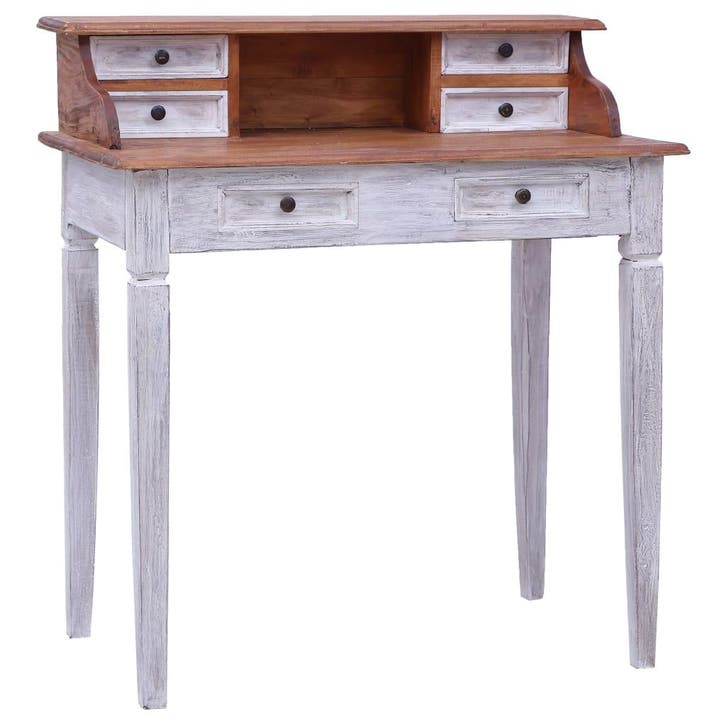 vidaXL Schrijftafel met lades 90x50x101 cm massief, Maison & Meubles, Bureaux, Envoi