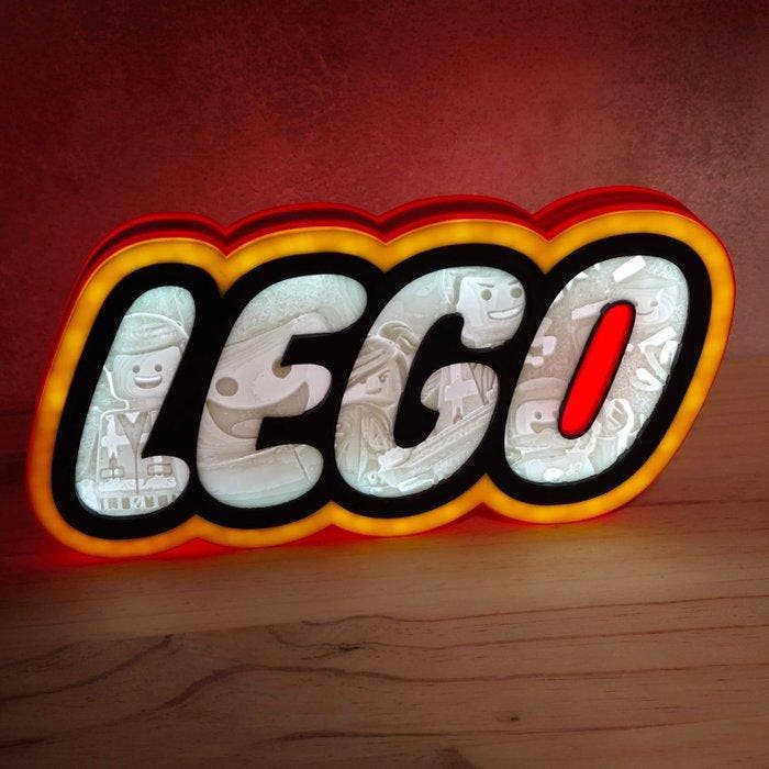 LEGO Custom Item - Lighted LEGO-Style Logo Desktop Sign, Kinderen en Baby's, Speelgoed | Duplo en Lego