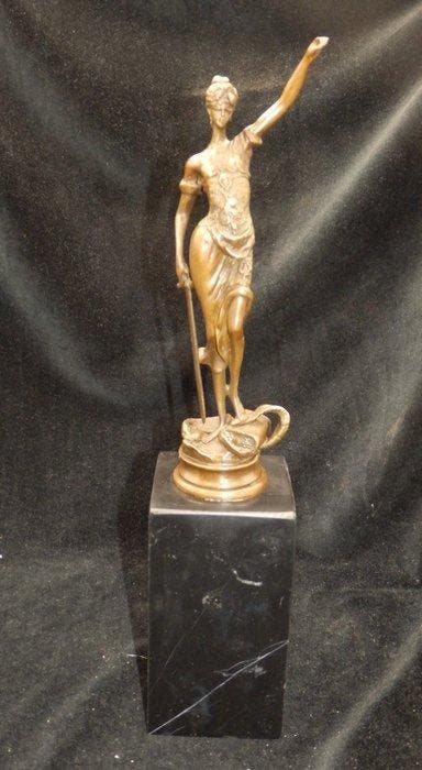 Naar Mayer - sculptuur, Fraai Sculptuur van Vrouwe Justitia, Antiek en Kunst, Curiosa en Brocante