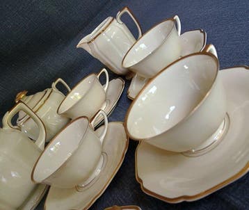 Heinrich-Bavaria - Service à thé (15) - Bordo Oro - Or 24 ct