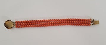 Armband - 14 karaat Geel goud Koraal, Nieuw