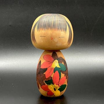 Kokeshi-pop - hout, met de hand gesneden, met de hand