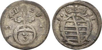 Dreier 1691 Sachsen Coburg Albrecht Iii 1680-1699, Verzenden