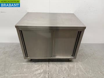 RVS Werkkast Kast Werktafel 2 schuifdeuren 100 cm Horeca, Ophalen of Verzenden, Nieuw in verpakking
