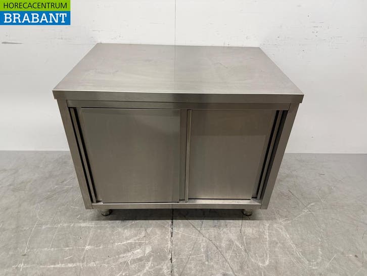 RVS Werkkast Kast Werktafel 2 schuifdeuren 100 cm Horeca, Zakelijke goederen, Horeca | Meubilair en Inrichting, Ophalen of Verzenden